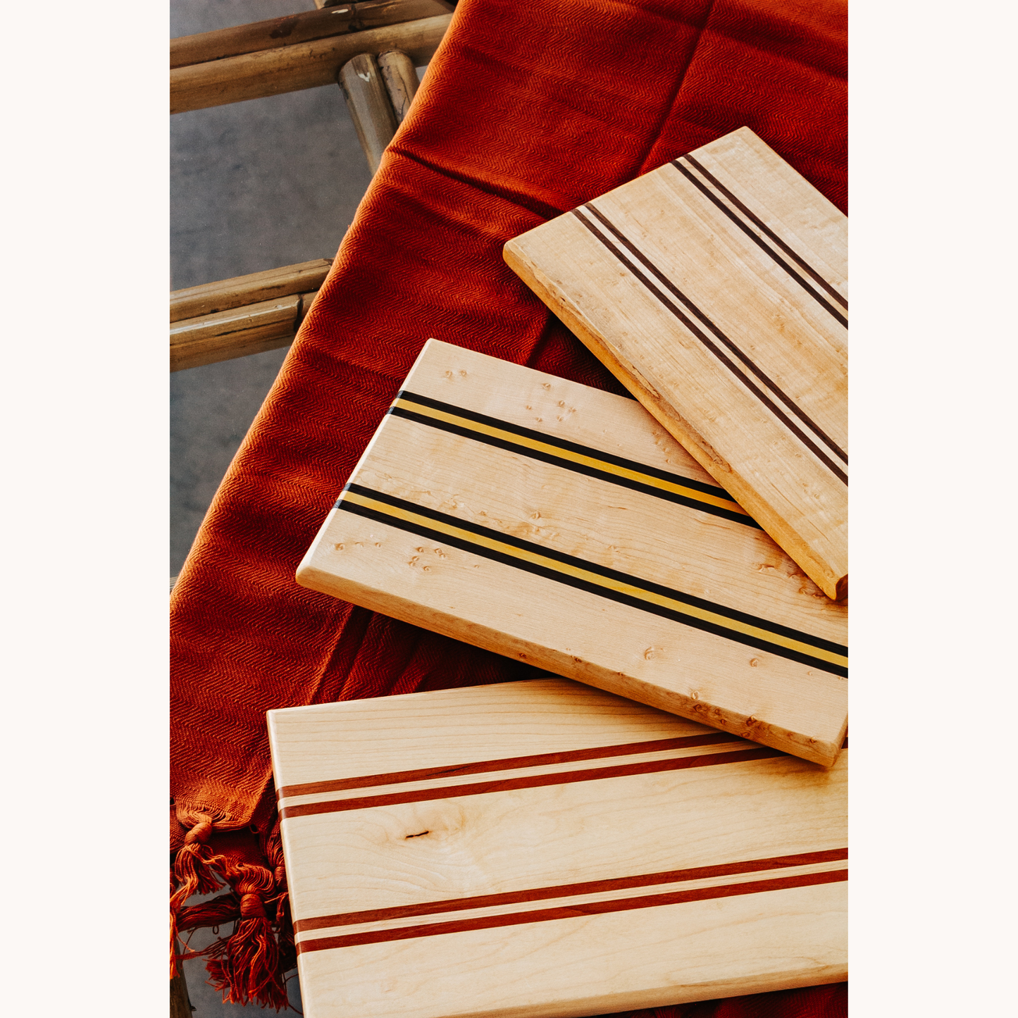 Cutting/Serving Board Maple with Walnut or Cherry accents