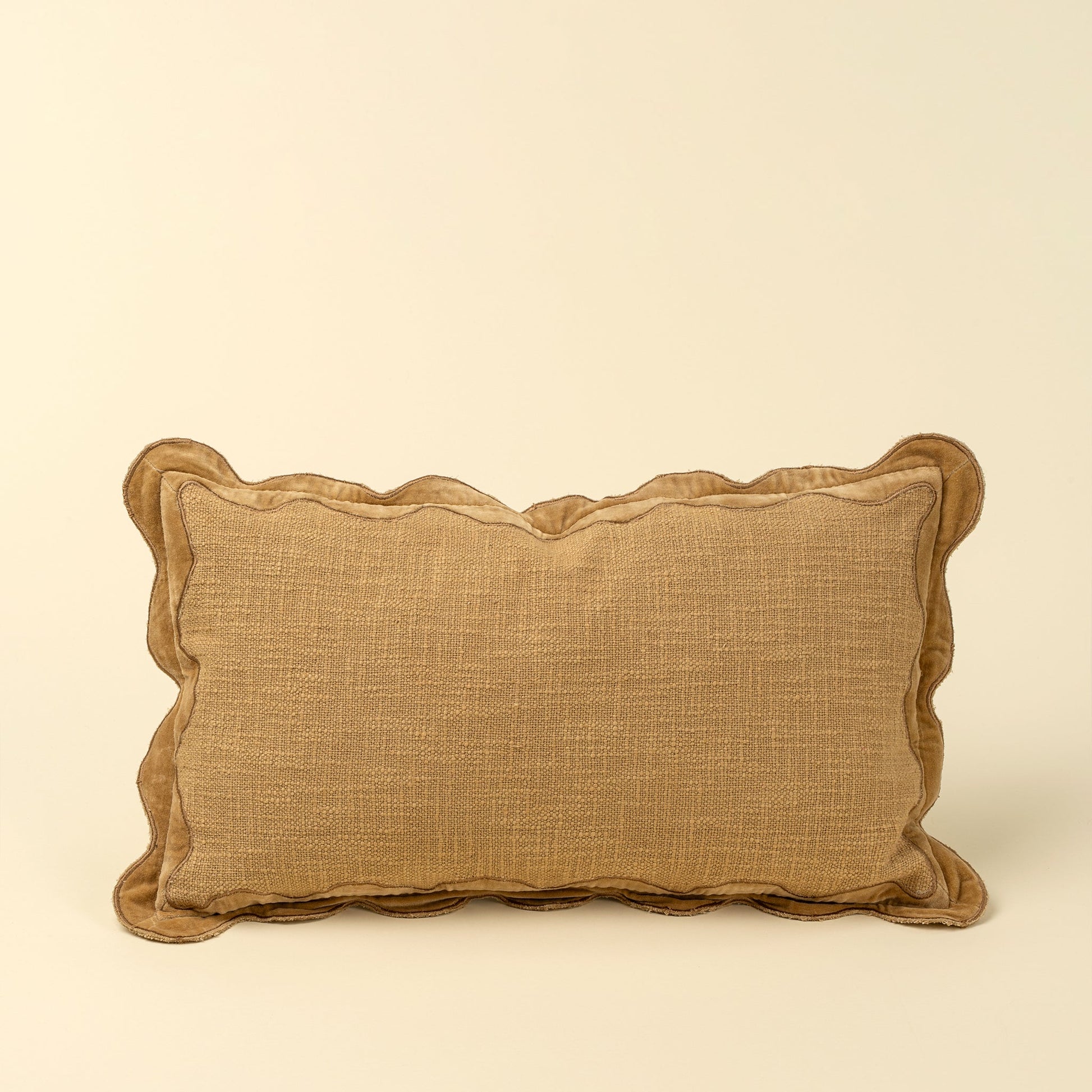 21x12 Velvet Scallop Pillow, Gold