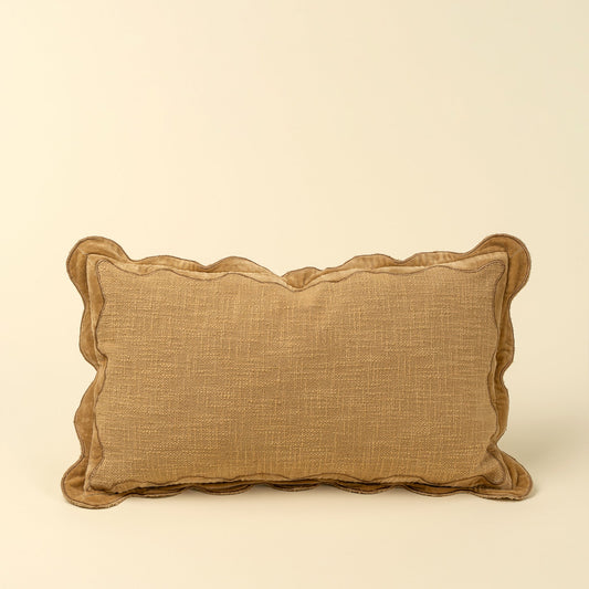 21x12 Velvet Scallop Pillow, Gold