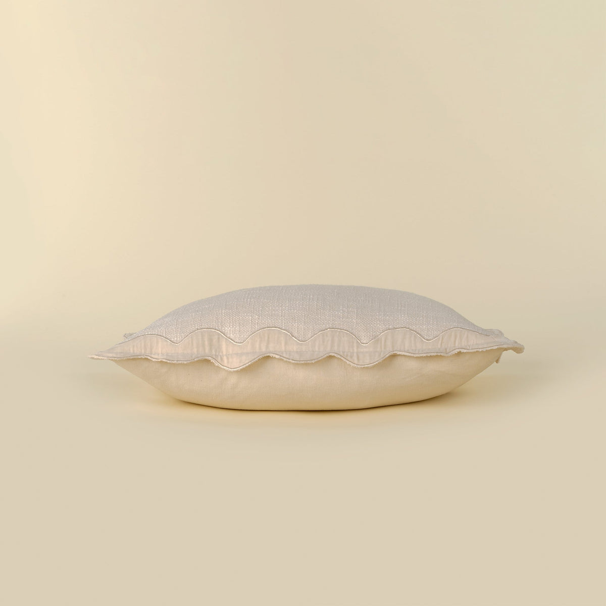 21x12 Velvet Scallop Pillow, Ivory
