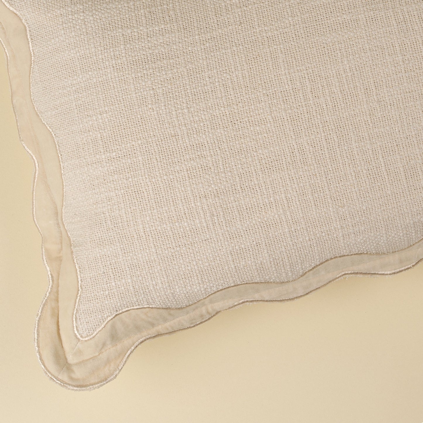 21x12 Velvet Scallop Pillow, Ivory