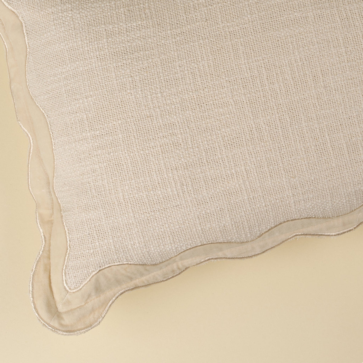 21x12 Velvet Scallop Pillow, Ivory