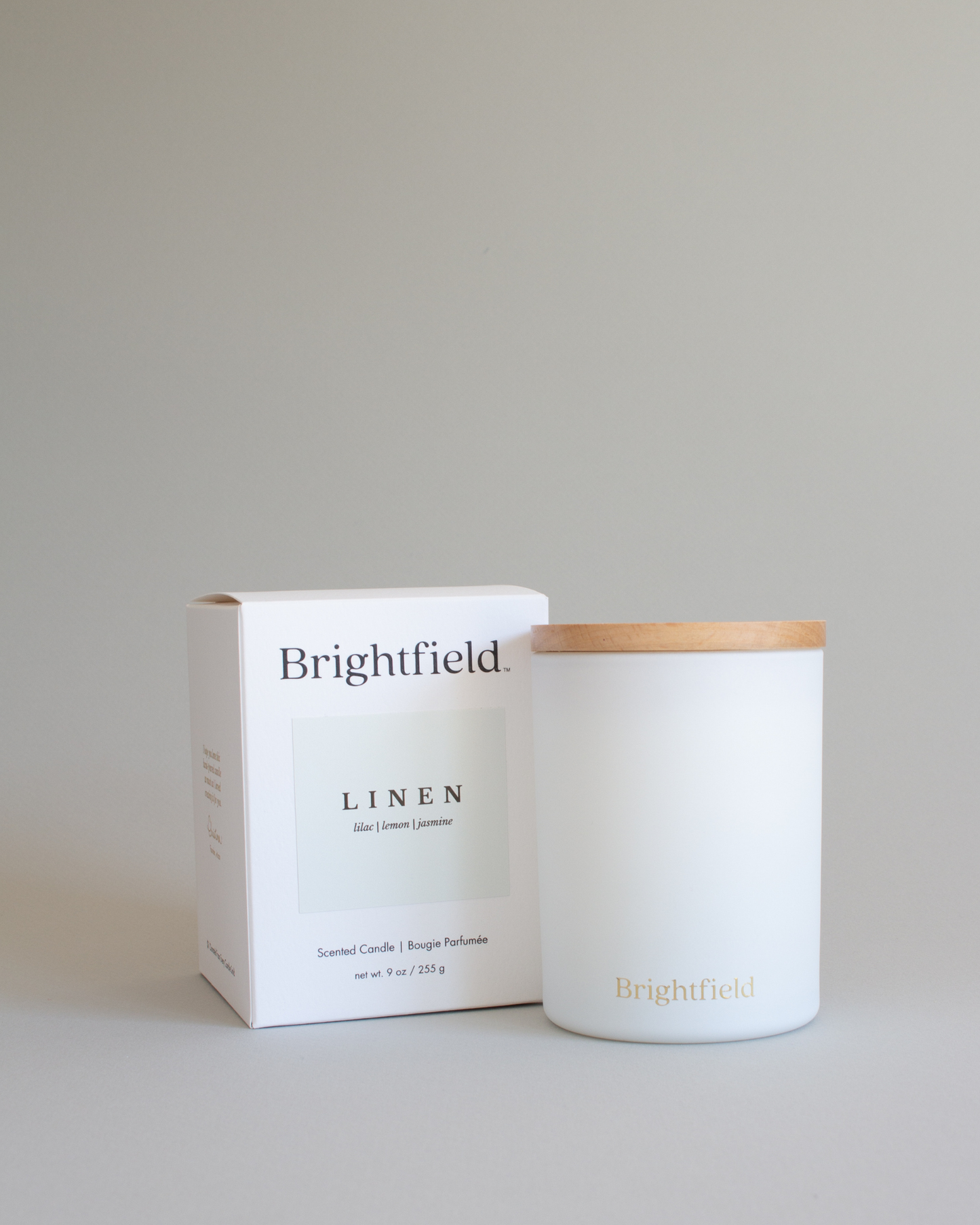 Linen Non-Toxic Sustainable Coconut Soy Candle w/ Wood Wick