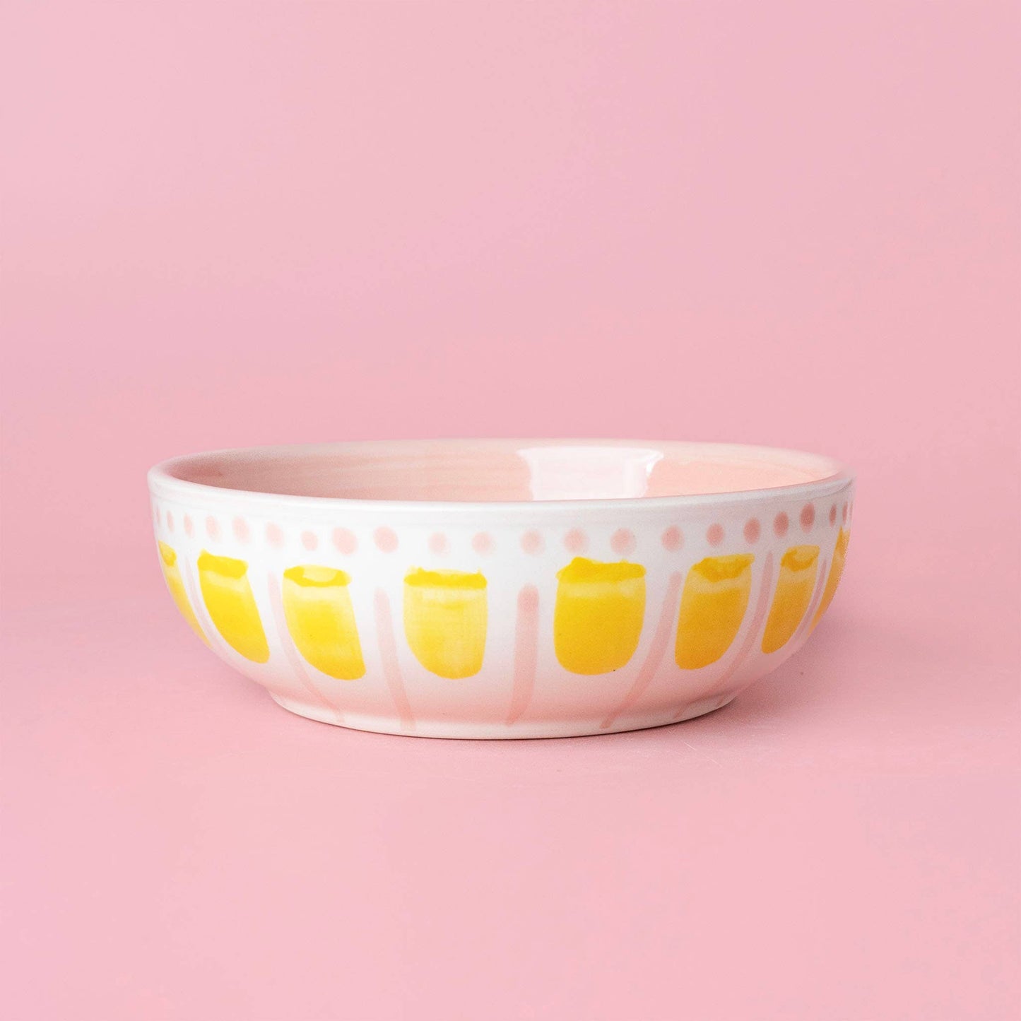 Vintage Pottery Grater Bowl – Pink and Yellow / VALENTINA