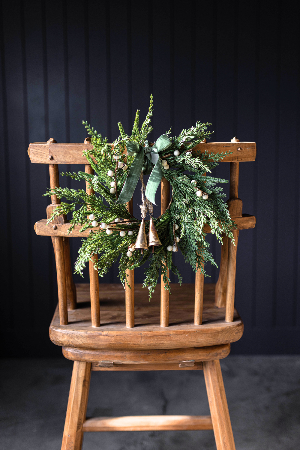 White Plum Berry Norfolk Cypress Real Touch Wreath - 14"