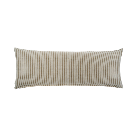 15x42 Pinstripe Linen Pillow, Natural