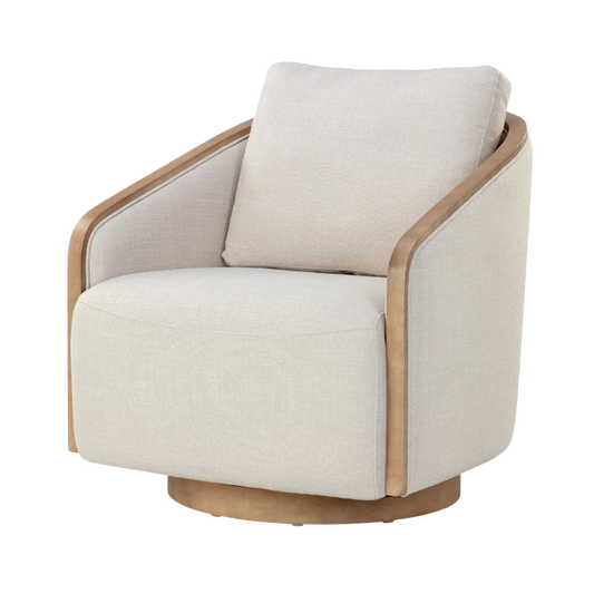 Tasia Swivel Chair – Textured Performance or Linen-Look Fabric