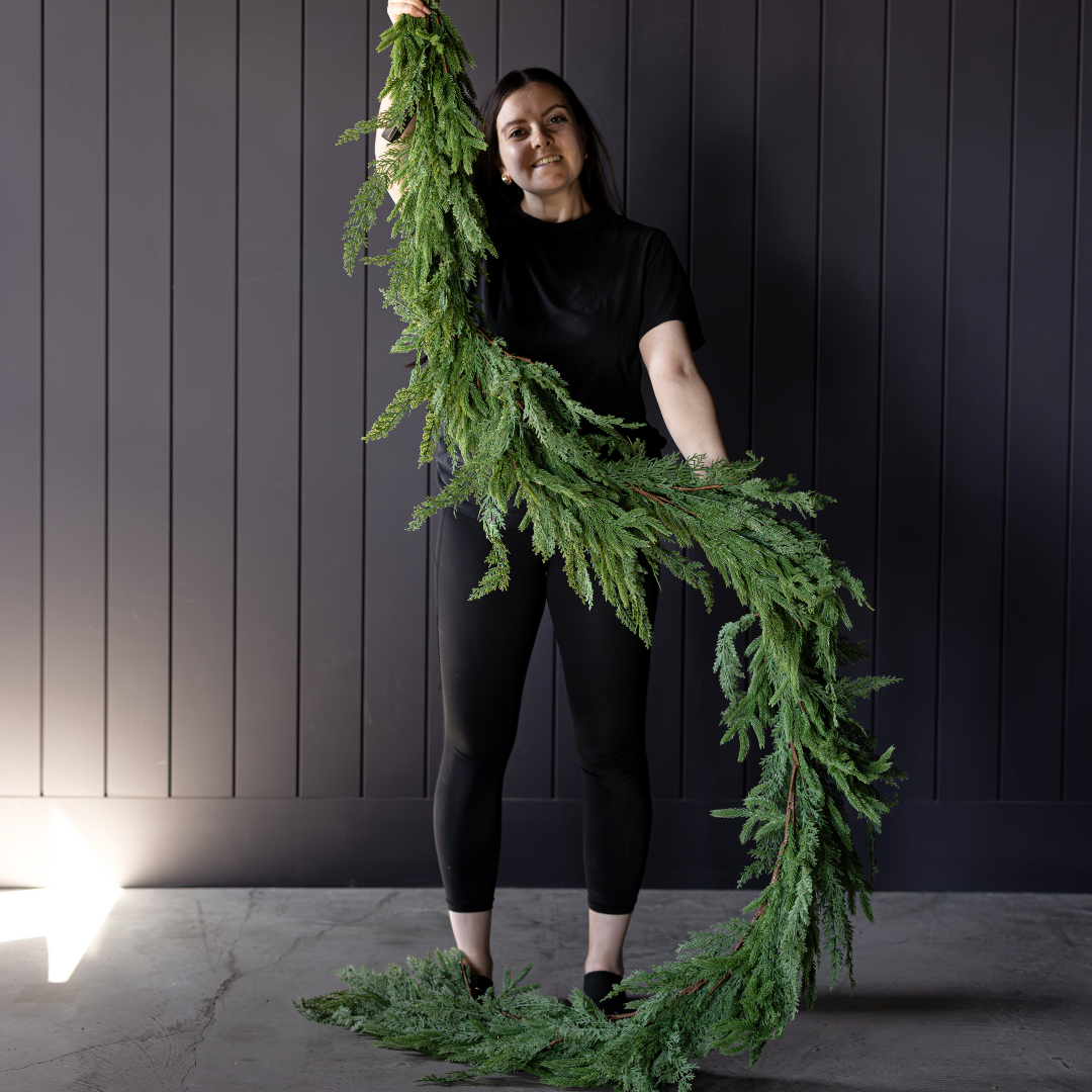 Norfolk & Cypress Mixed Real Touch Garland - 9 Ft