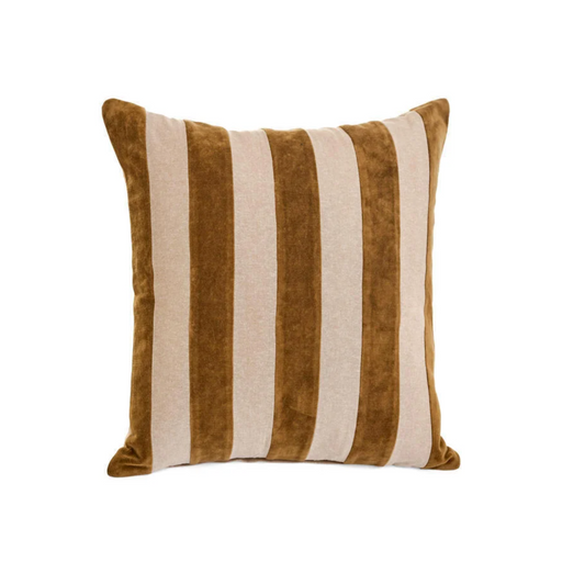 Cushion Cotton/Velvet Stripes