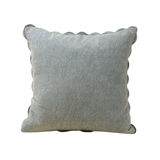 20x20 Scalloped Edge Pillow, Slate Blue
