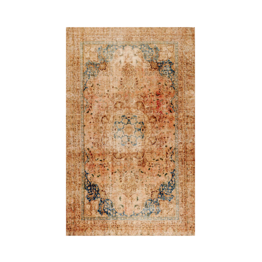 Sabzvar Stonewash Overdyed Vintage Hand Knotted Wool 5'9" x 9'0"