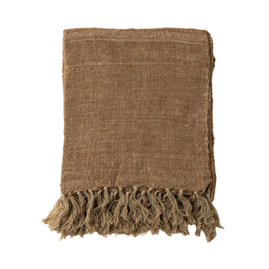 Nomad Linen Weave Throw, Brown