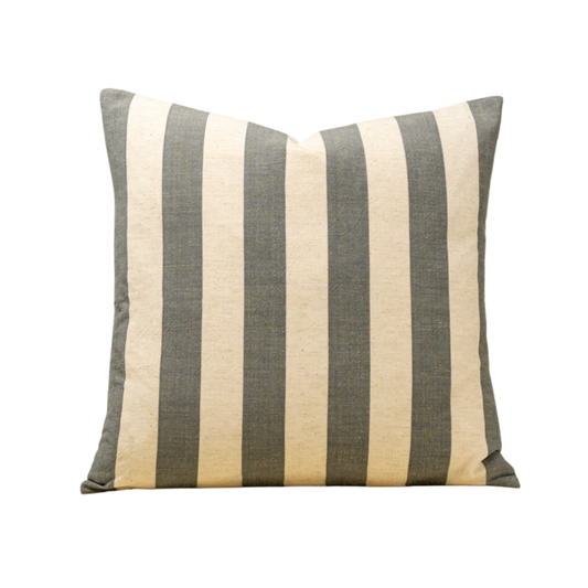 20x20 Wide Stripe Pillow, Slate Grey