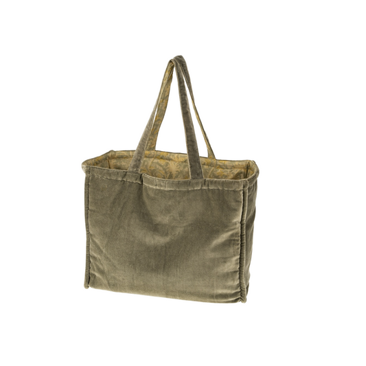 Block Print Velvet Reversible Tote