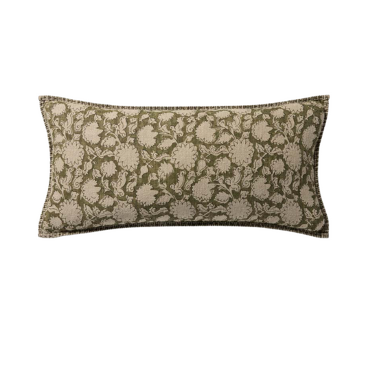 Linen 12" x 27" Pillow Green