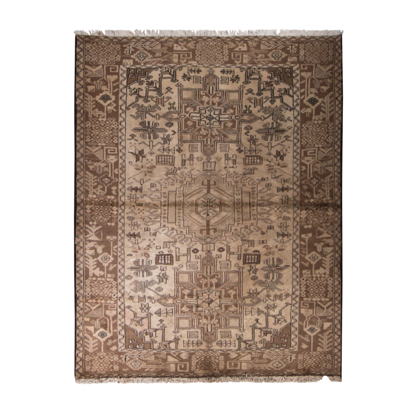 Gharaje Semi-Antique Wool Hand Knotted 5'1" x 6'4"