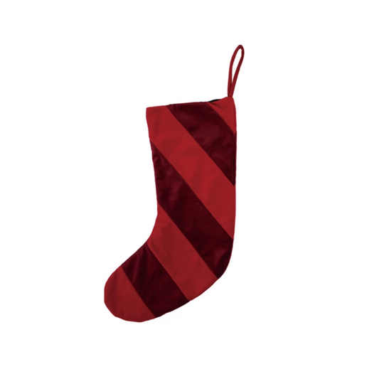 20"H Fabric Velvet Striped Stocking
