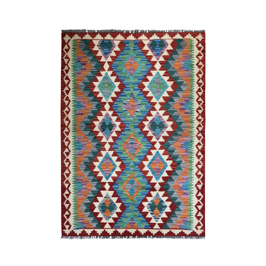 Kilim Maimana Wool Rug 3'5" x 4'11"