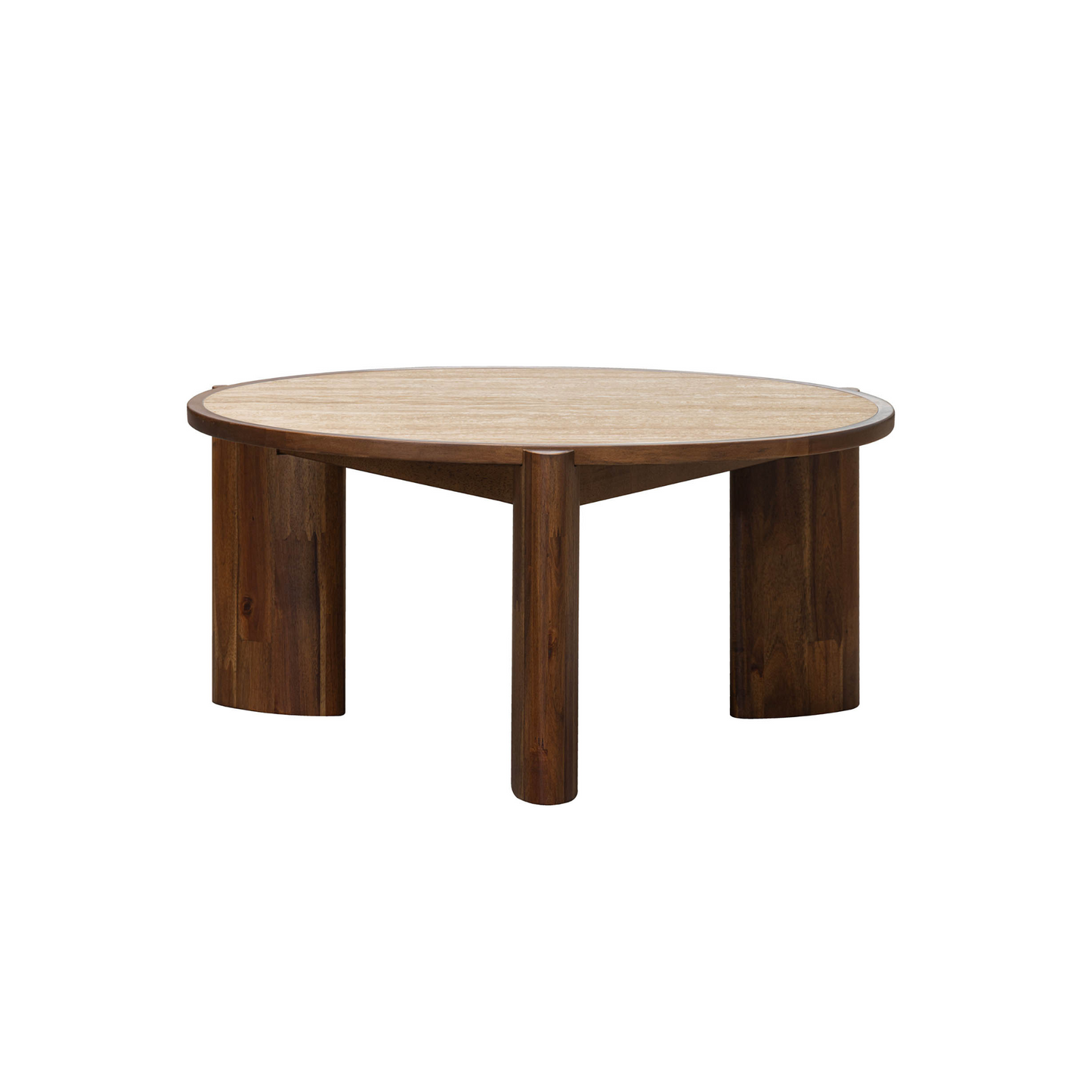 Remix Round Coffee Table - Travertine
