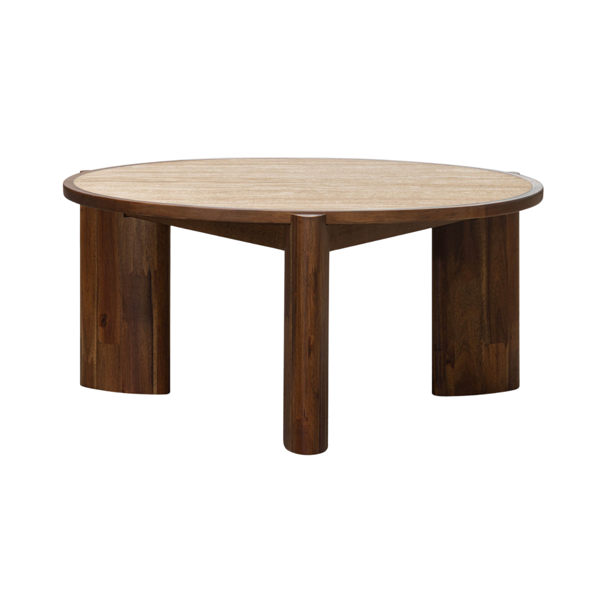 Remix Round Coffee Table - Travertine