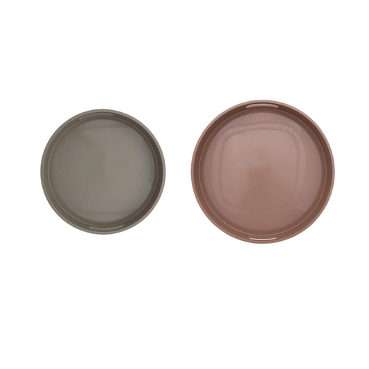 MDF Lacquered Trays w/ Handles, Set of 2