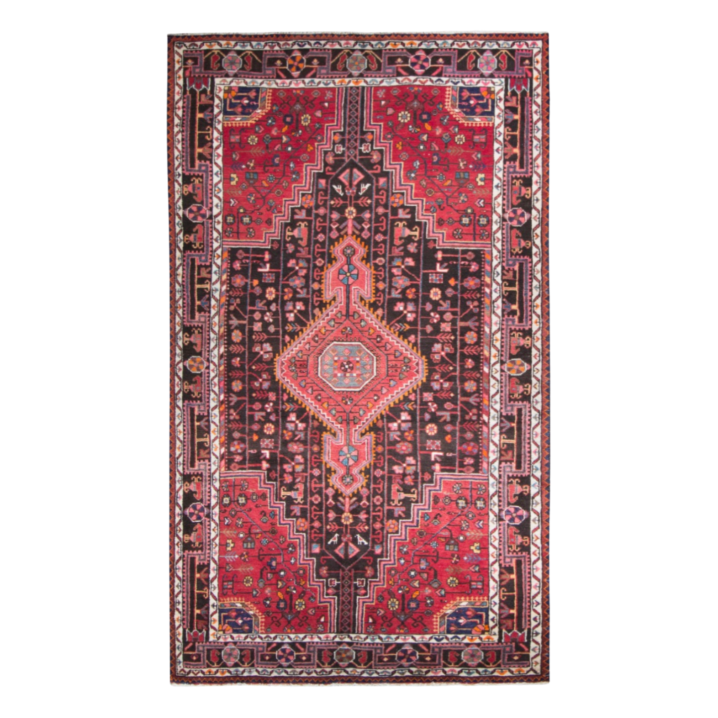 Toyserkan Semi-Antique Medallion Blue Wool Hand Knotted 5'0" x 8'10"