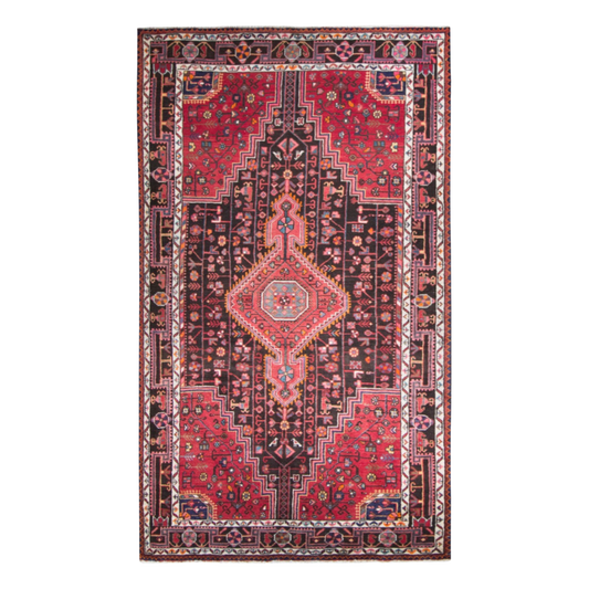 Toyserkan Semi-Antique Medallion Blue Wool Hand Knotted 5'0" x 8'10"