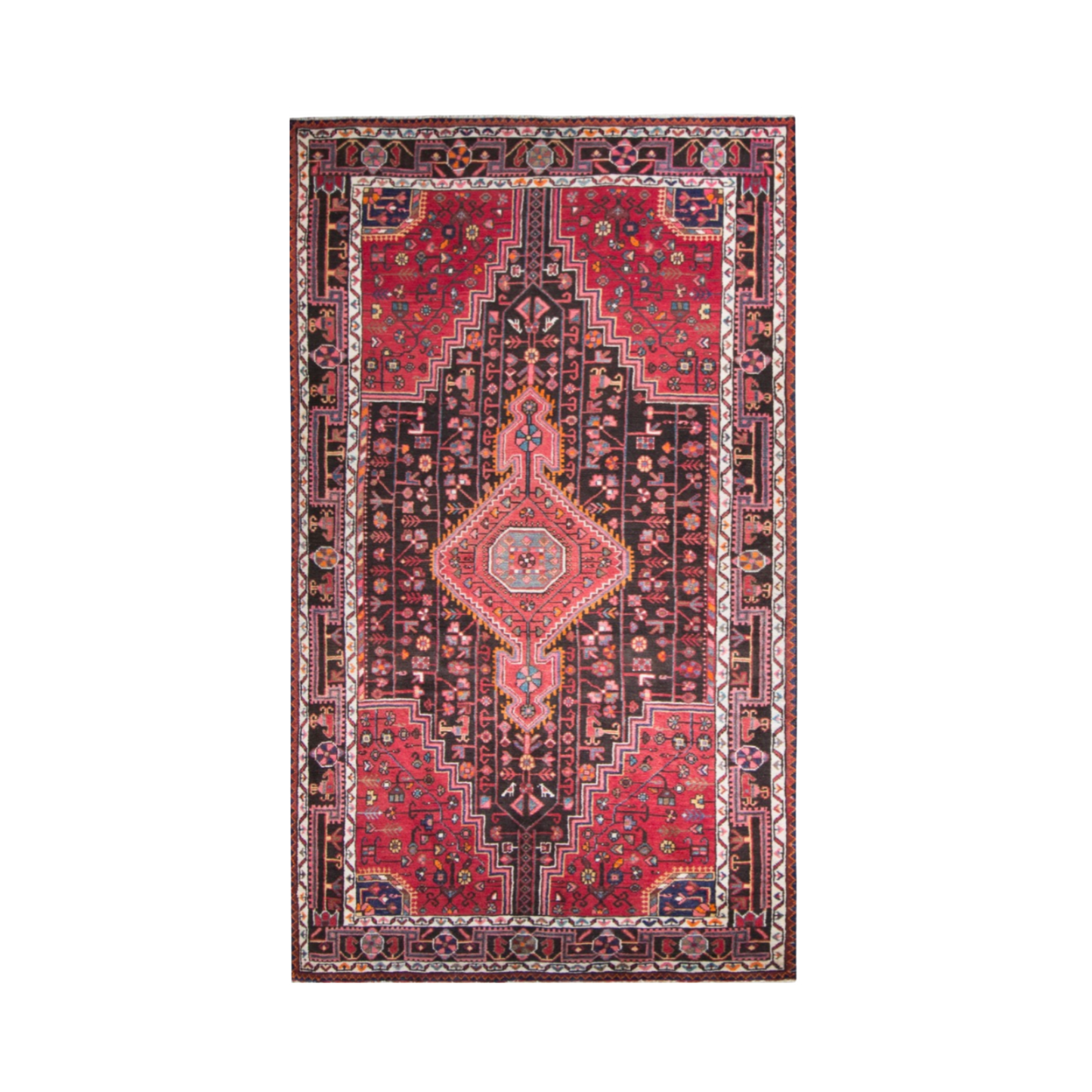 Toyserkan Semi-Antique Medallion Blue Wool Hand Knotted 5'0" x 8'10"