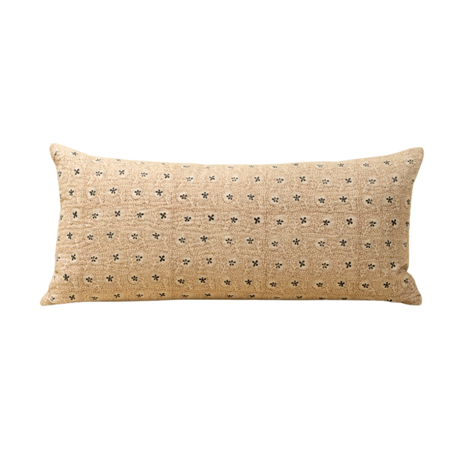 14x31 Clover Block Print Kantha Pillow