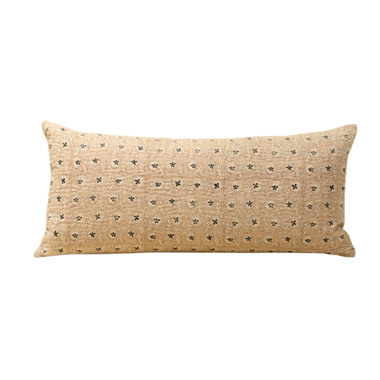14x31 Clover Block Print Kantha Pillow