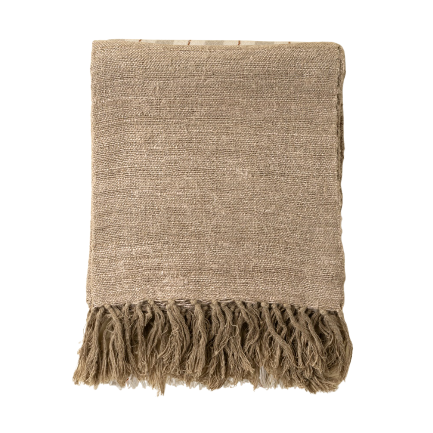 Nomad Linen Weave Throw, Fawn