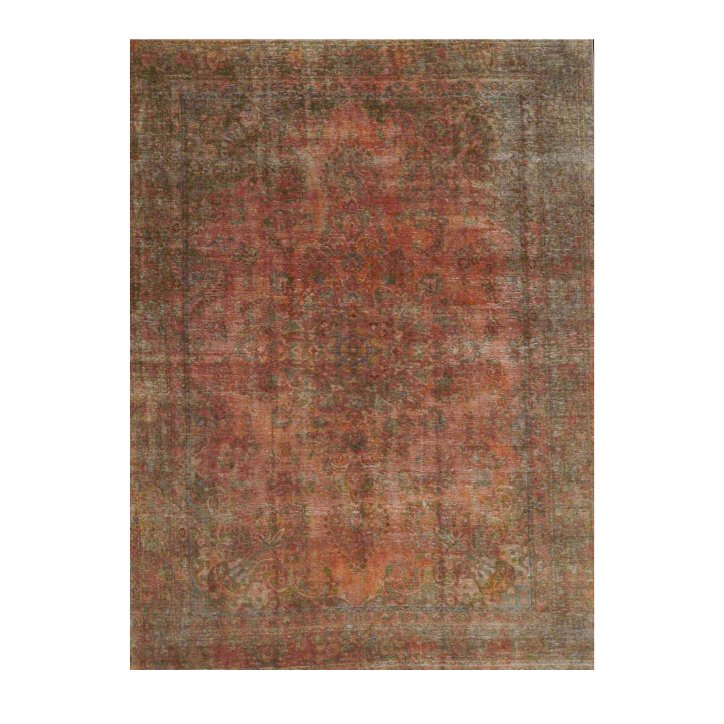 Sabzvar Stonewash Overdyed Vintage Hand Knotted Wool 7'7" x 10'6"