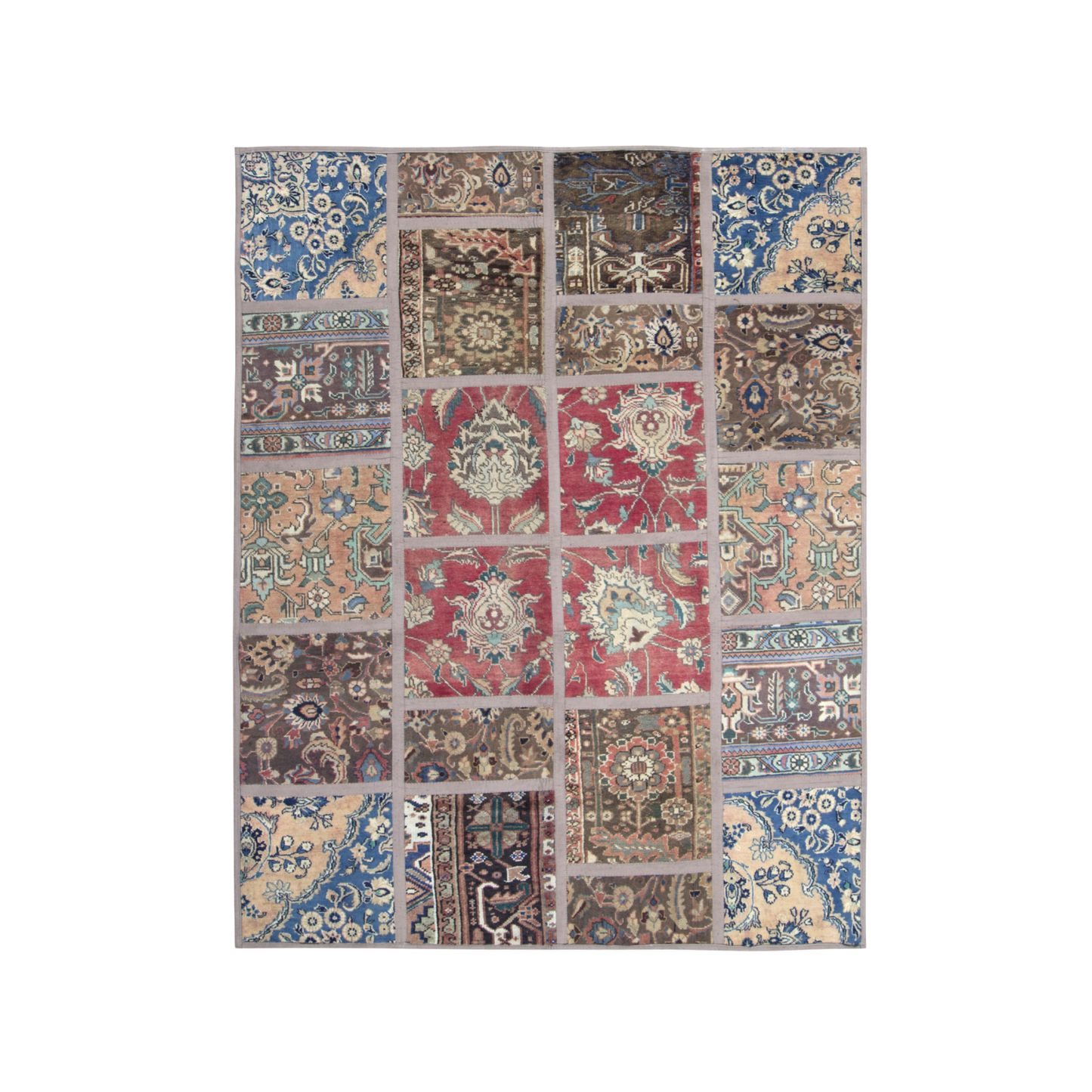 Chehel Tikke Patchwork Wool Hand Knotted 5'3" x 6'5"