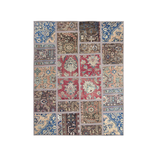 Chehel Tikke Patchwork Wool Hand Knotted 5'3" x 6'5"