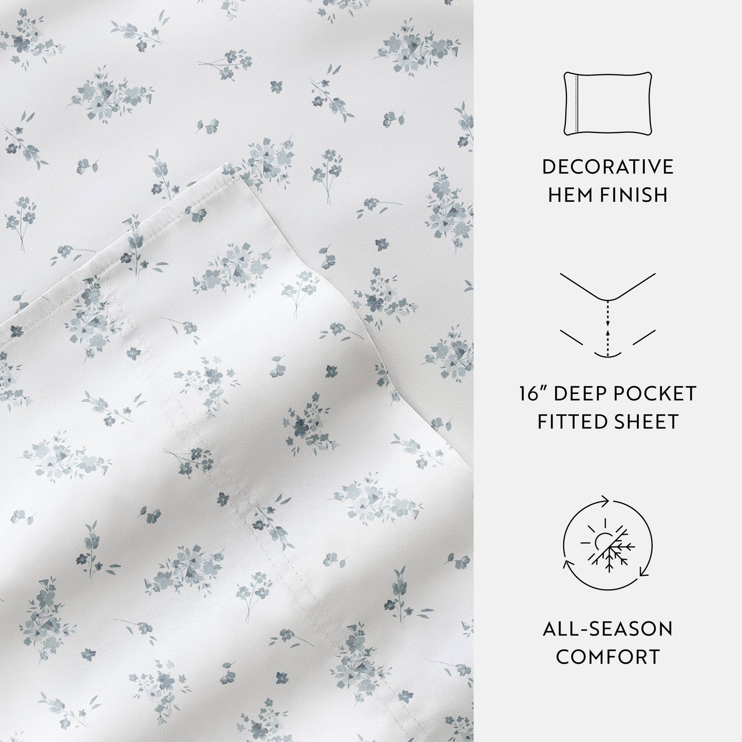 Bouquet Bliss 300 Thread Count Cotton Patterned Sheet Set