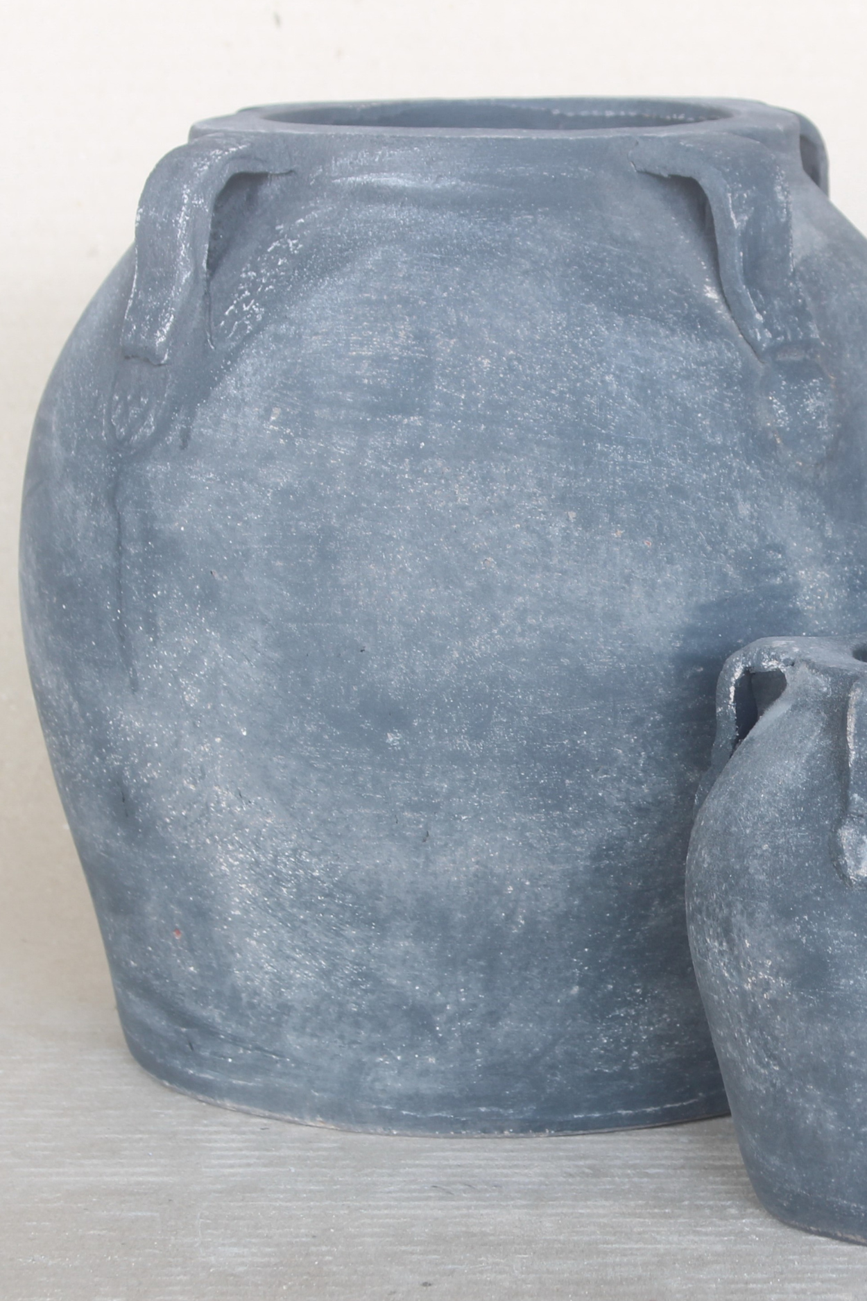 Noir Black Wash Vase With Handles Large