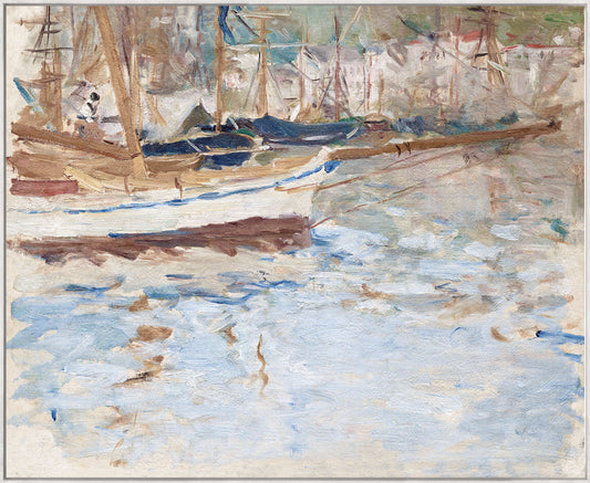 Port of Nice Impressionist Painting Framed Canvas Art