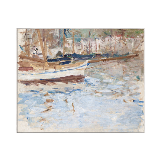 Port of Nice Impressionist Painting Framed Canvas Art