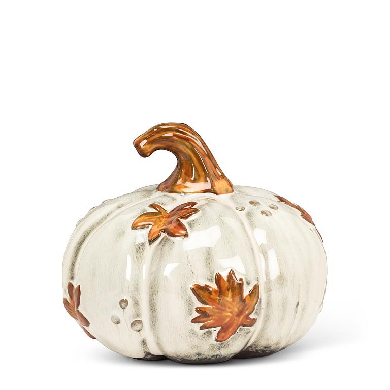 Lg Falling Leaves Pumpkin-6"D