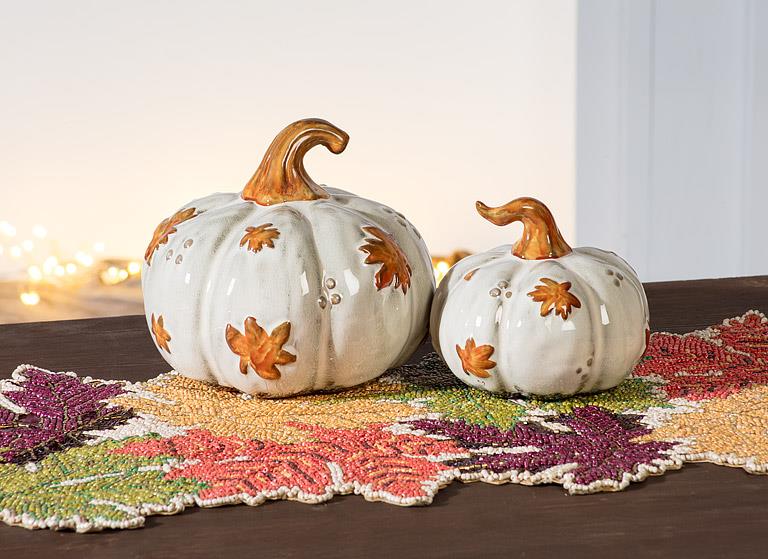 Sm Falling Leaves Pumpkin-5"D