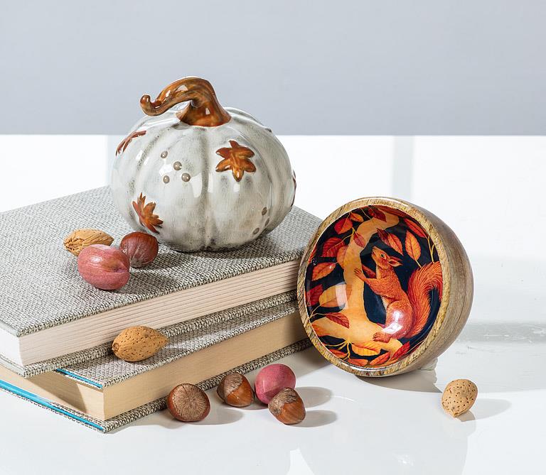 Sm Falling Leaves Pumpkin-5"D
