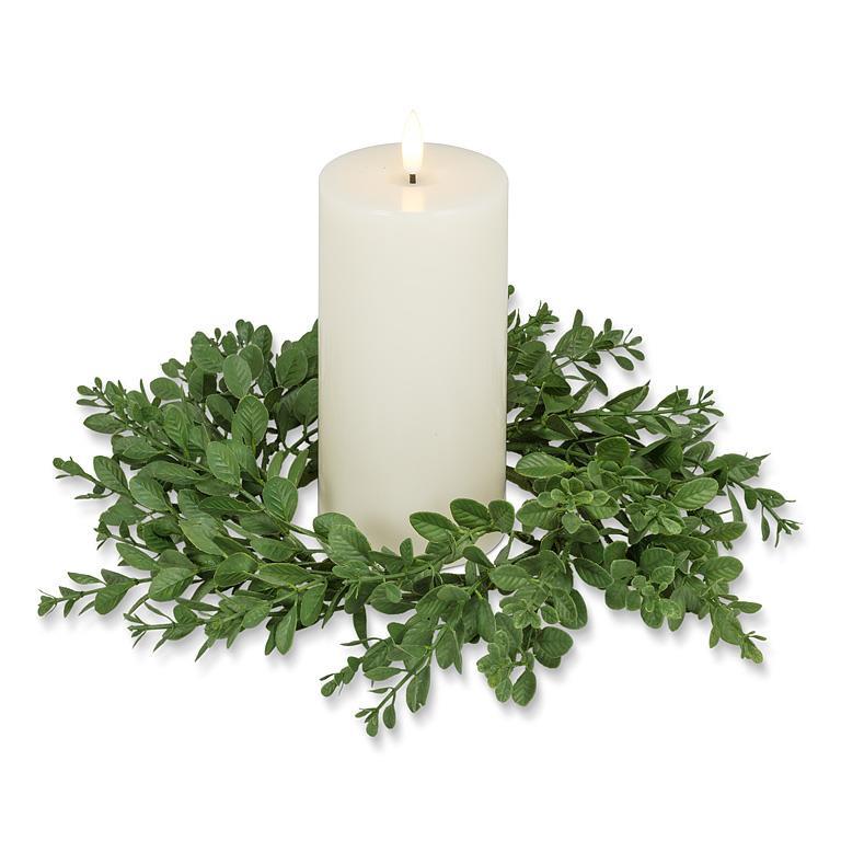 Boxwood Candle Ring-9"D