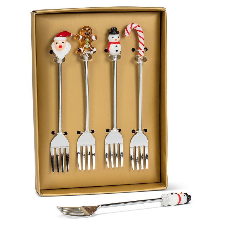 *S/4 Holiday Icon Cocktail Forks-4.5"L