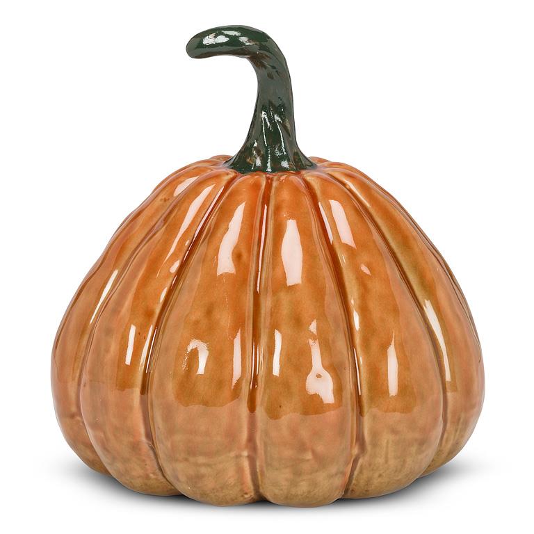 Lg Pumpkin-Orange-8"H