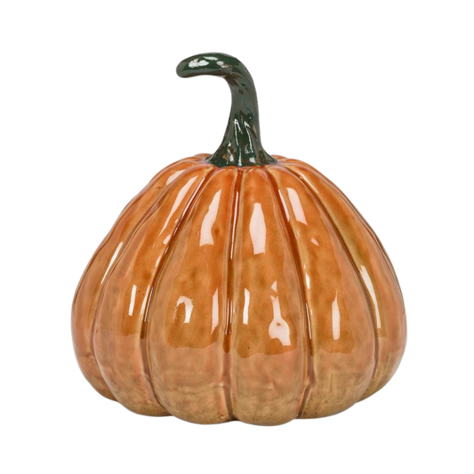 Lg Pumpkin-Orange-8"H