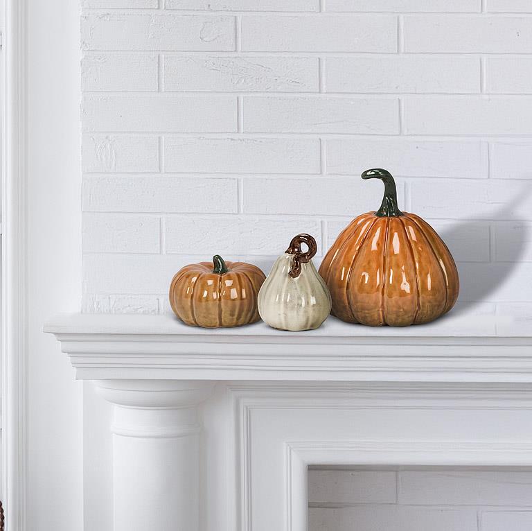 Sm Pumpkin-Ivory-3.5"H