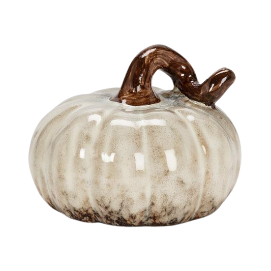 Mini Pumpkin-Ivory-2.5"H