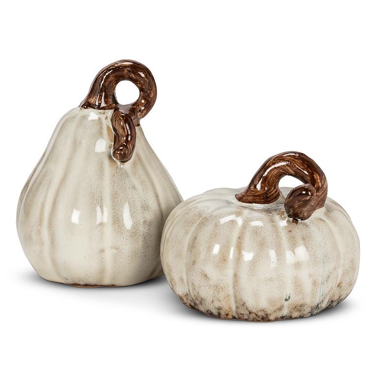 Mini Pumpkin-Ivory-2.5"H