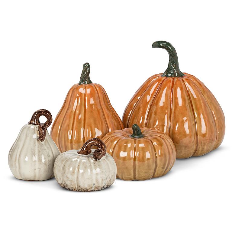 Mini Pumpkin-Ivory-2.5"H