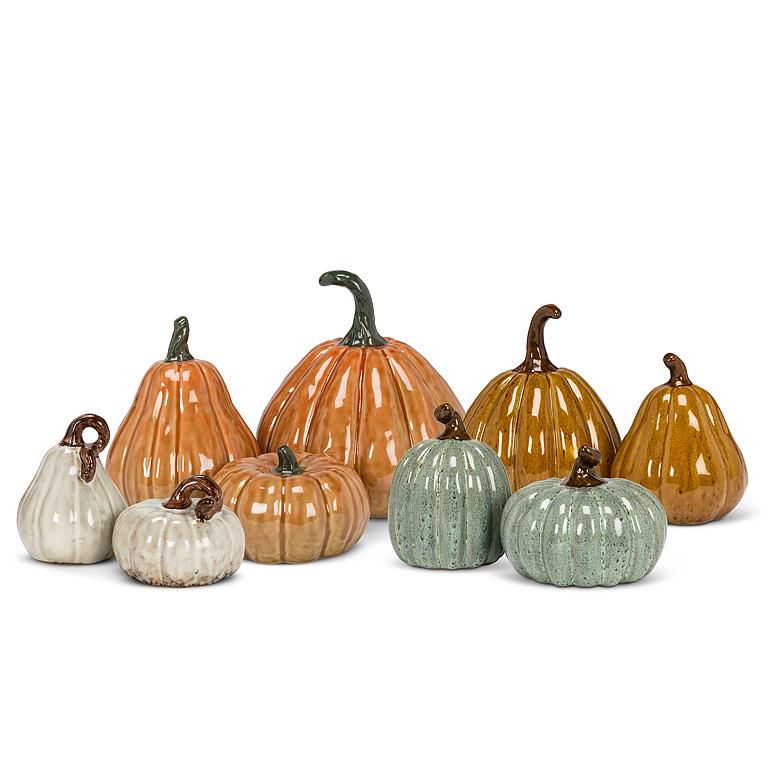 Mini Pumpkin-Ivory-2.5"H